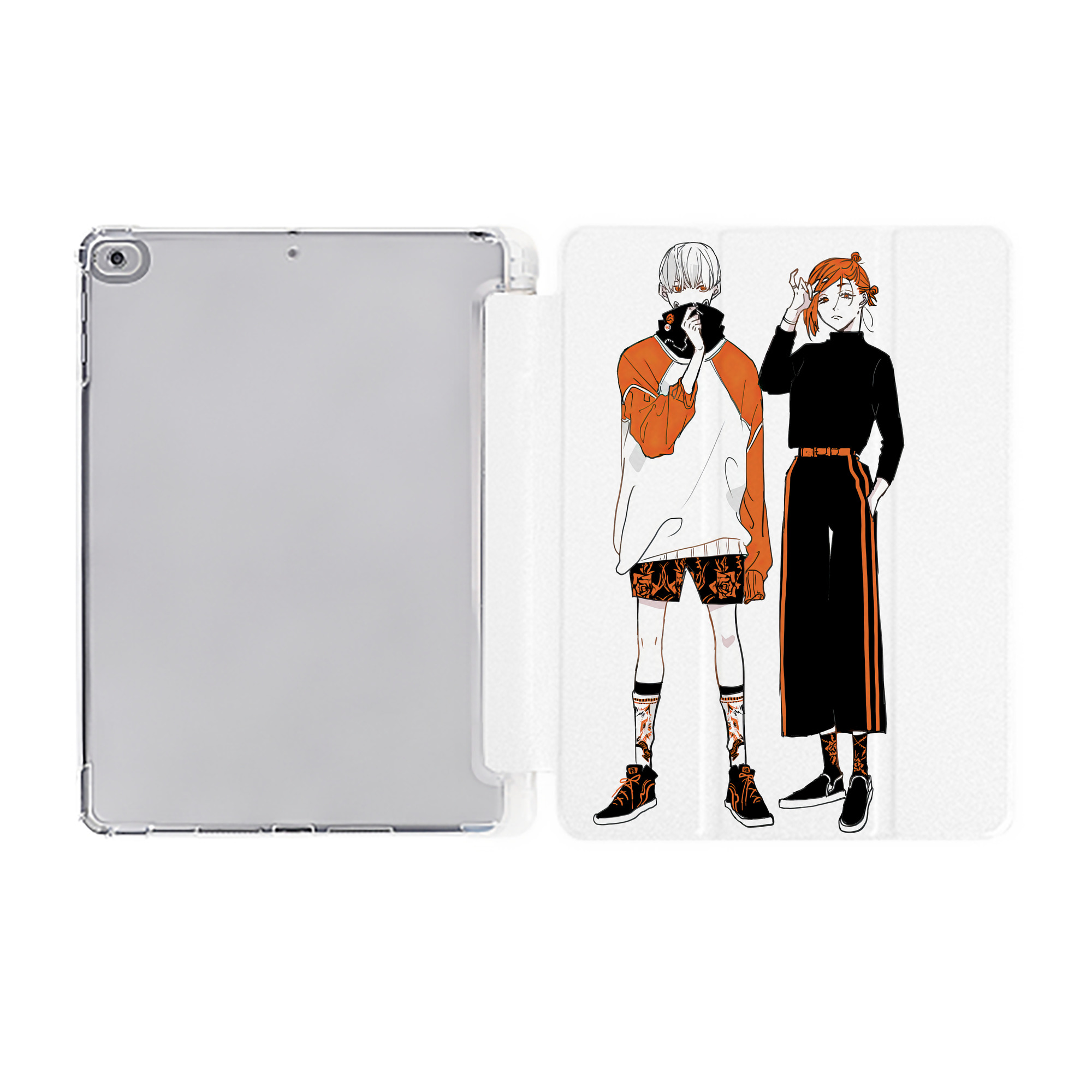 （画像用） 呪術廻戦 Jujutsu Kaisen IPad ケース ペン収納付き 三つ折りスタンド PUレザー×シリコン 対応機種9.5/10.5/10.9インチ